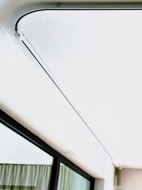 Karnisz elektryczny wąski gięty na kąt prosty